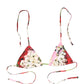 Multicolor Floral Triangle Bikini Top Swimwear
