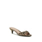 Beige Fabric Stiletto Heel Sandals