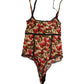 Multicolor CherryPrint Lace Bodysuit Underwear