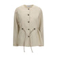Beige Linen Full-Length Jacket