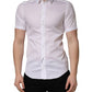 White Cotton Short Sleeves Button Down Shirt