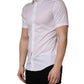 White Cotton Short Sleeves Button Down Shirt
