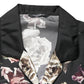 Black Floral Print Long Sleeves Casual Shirt