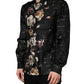Black Floral Print Long Sleeves Casual Shirt