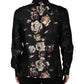 Black Floral Print Long Sleeves Casual Shirt