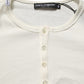 White Long Sleeves Henley Pullover Sweater