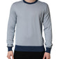 Blue Long Sleeves Crew Neck Pullover Sweater