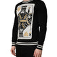 Black King Of Hearts Men Crew Neck Pullover Sweater