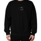 Black Cotton DG Men CrewNeck Pullover Sweater