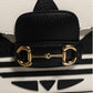 Gucci x Adidas Horsebit 1955 White Black Calfskin Leather Shoulder Bag