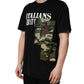 Black Camouflage Graphic Cotton Crewneck T-shirt
