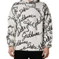 White Script Logo Print Cotton Sweatshirt Sweater