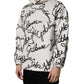 White Script Logo Print Cotton Sweatshirt Sweater