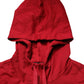 Red Cotton Full Zip Fleece Men Hoodie Sweater