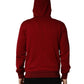 Red Cotton Full Zip Fleece Men Hoodie Sweater