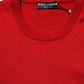 Red Wool DG Crest Crew Neck Pullover Sweater
