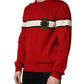 Red Wool DG Crest Crew Neck Pullover Sweater