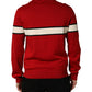 Red Wool DG Crest Crew Neck Pullover Sweater