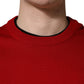 Red Wool DG Crest Crew Neck Pullover Sweater