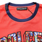 Orange Logo Print Cotton Crew Neck T-shirt