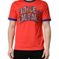 Orange Logo Print Cotton Crew Neck T-shirt