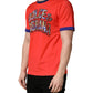 Orange Logo Print Cotton Crew Neck T-shirt