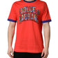 Orange Logo Print Cotton Crew Neck T-shirt