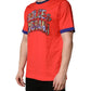 Orange Logo Print Cotton Crew Neck T-shirt
