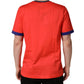 Orange Logo Print Cotton Crew Neck T-shirt