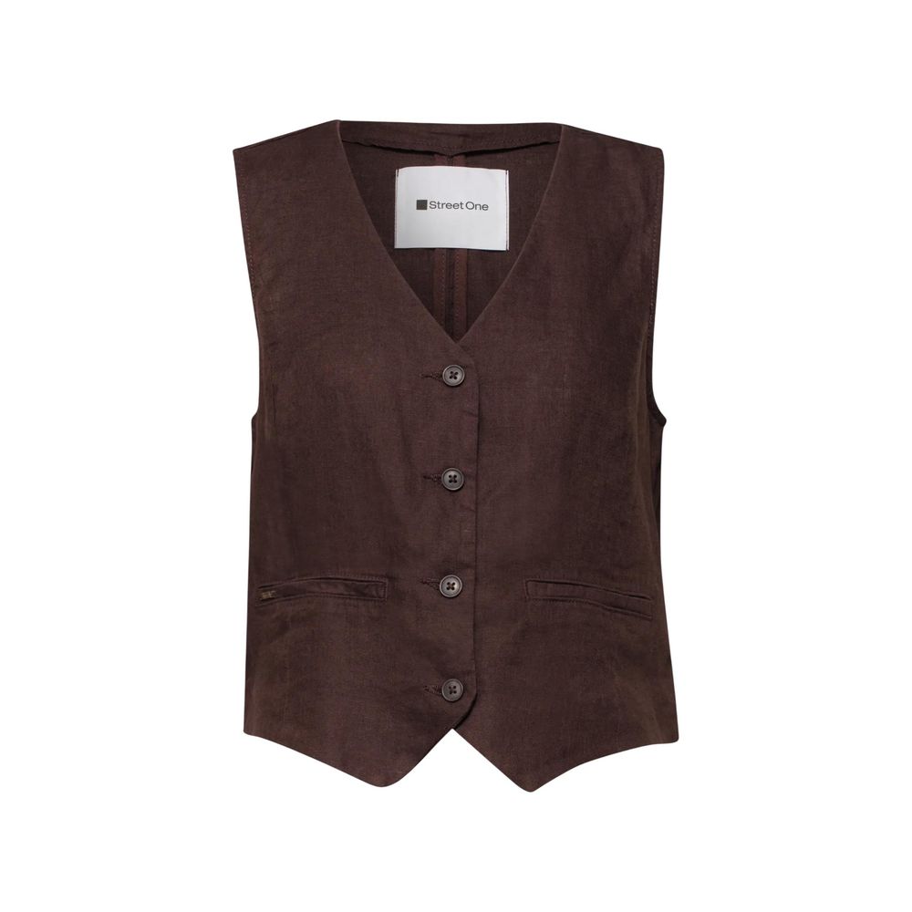 Brown Linen Waistcoat