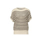 Beige Viscose Sleeveles Sweater