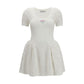 White Polyester Casual Dress