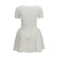 White Polyester Casual Dress