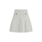 White Viscose Mini Skirt