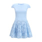 Blue Polyester Casual Dress