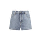 Blue Cotton Bermuda Shorts