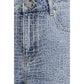 Blue Cotton Bermuda Shorts