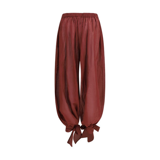 Bordeaux Cotton Casual Pants