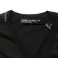 Black Cotton V-Neck Men Short Sleeves T-shirt