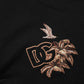 Black DG Logo Palm Leaves Embroidery Polo T-shirt
