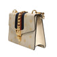 Cream Leather with a Bee and Star Print Leather Sylvie Crossbody Bag