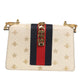 Cream Leather with a Bee and Star Print Leather Sylvie Crossbody Bag