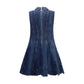 Blue Cotton Casual Dress