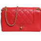 Burgundy Sheepskin Quilted Leather Mademoiselle Flap Bag