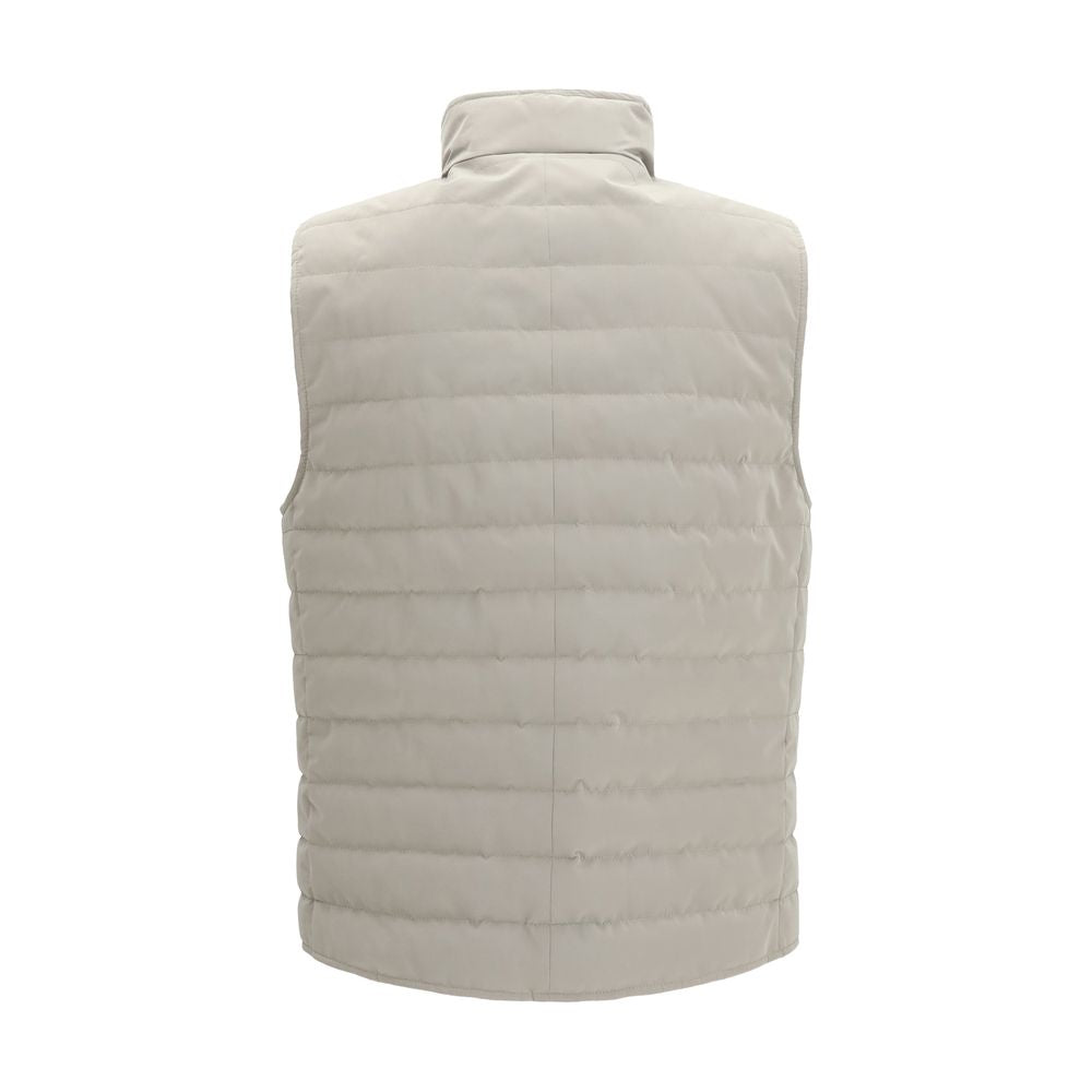 Gray Polyester Sleveless Jacket