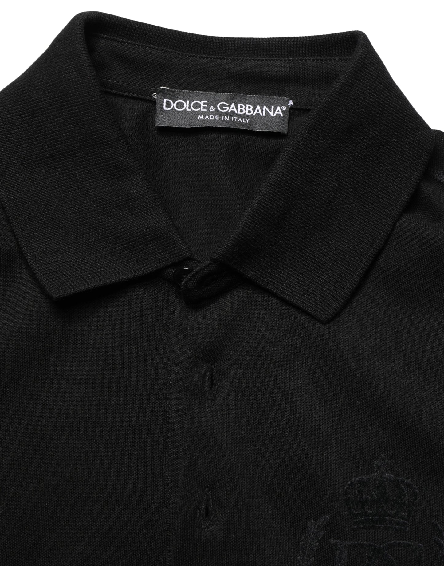 Black Cotton Collared Short Sleeves Men Polo T-shirt