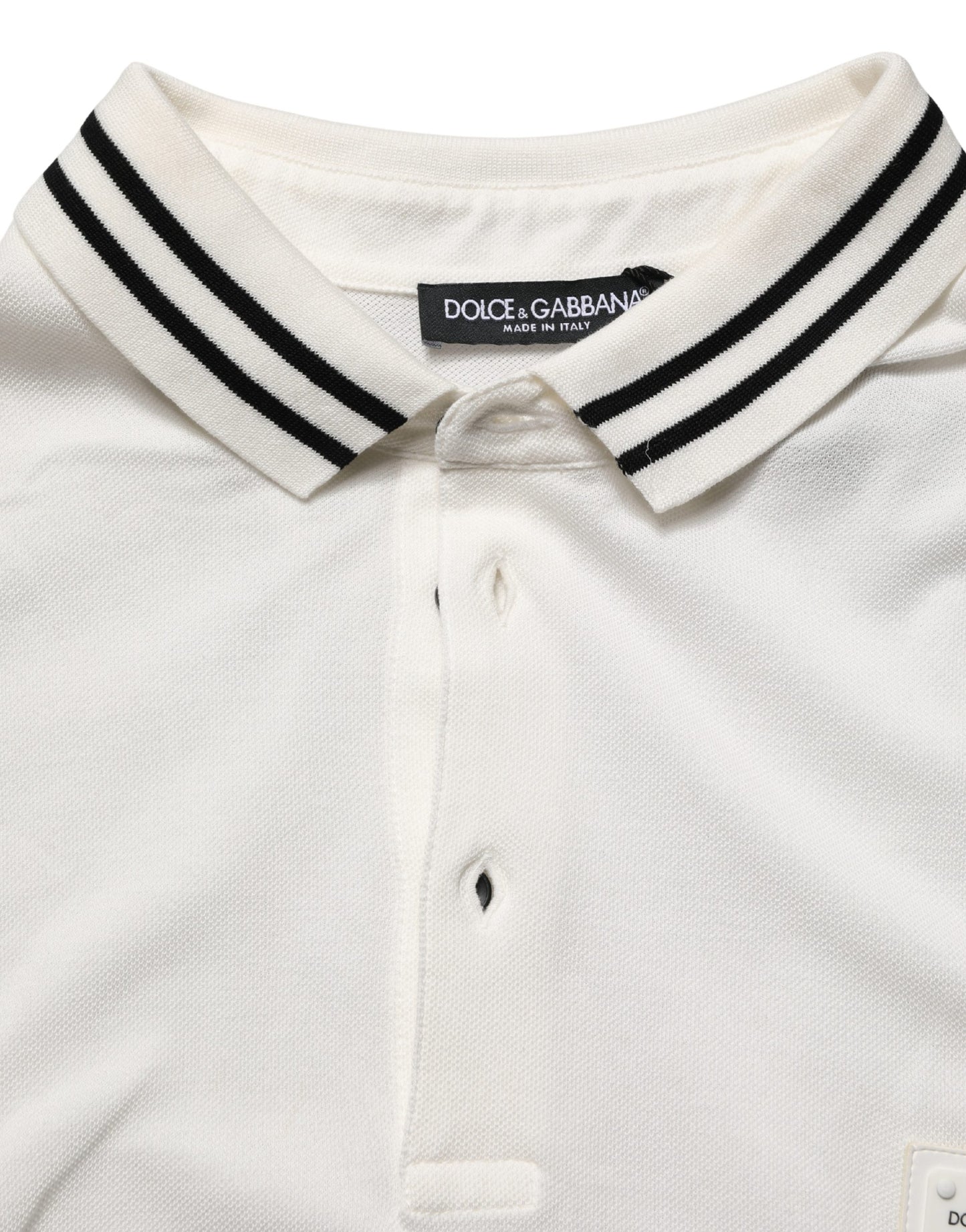 White Logo Plaque Short Sleeve Polo T-shirt