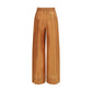 Brown Silk Casual Pants