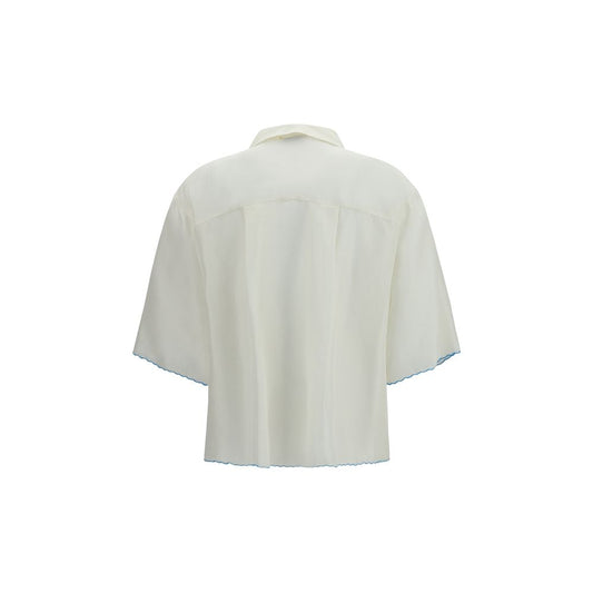 White Silk Pattern Shirt