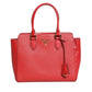 Red Saffiano Lux and Soft Leather Small Tote
